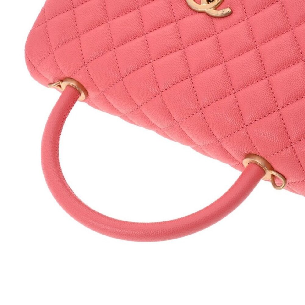 CHANEL Caviar Quilted Coco Chain Handle Flap Bag Pink Purse - Picture 11 of 12